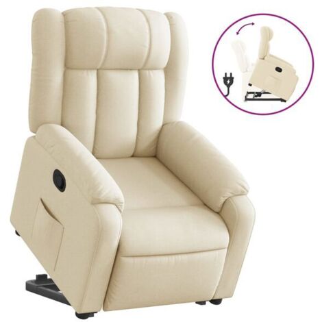 Fauteuil inclinable en tissu beige