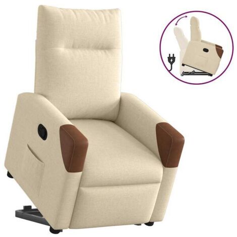 Fauteuil inclinable en tissu beige
