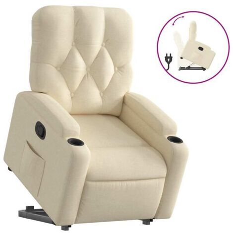 Fauteuil inclinable en tissu beige