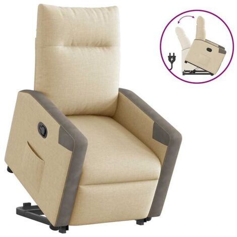 Fauteuil inclinable en tissu beige