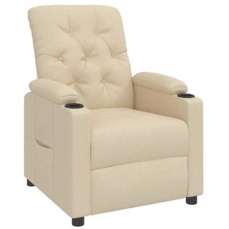 Fauteuil inclinable en tissu beige