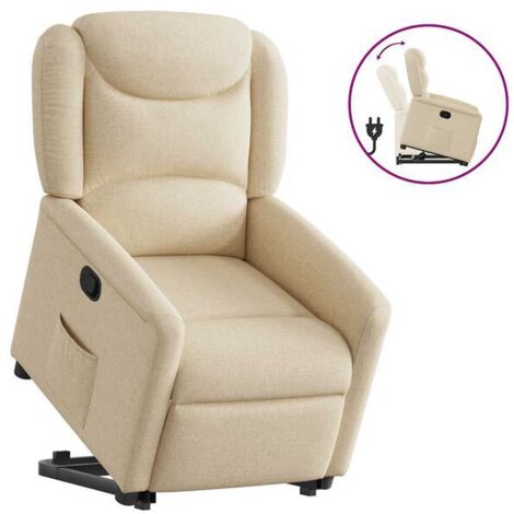 Fauteuil inclinable en tissu beige