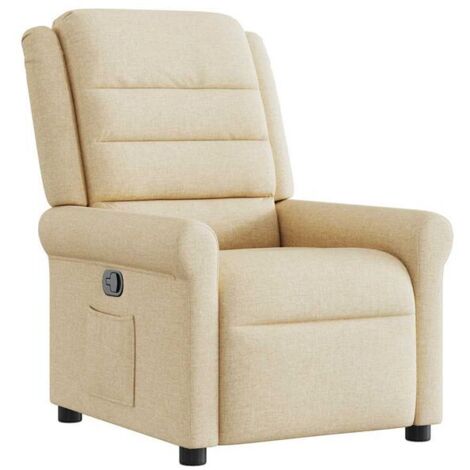 Fauteuil inclinable en tissu beige