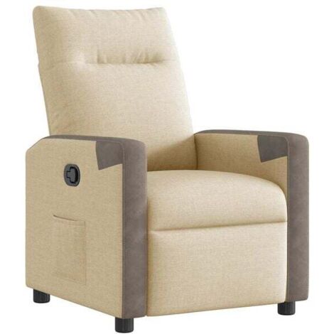 Fauteuil inclinable en tissu beige