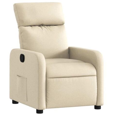 Fauteuil inclinable en tissu beige