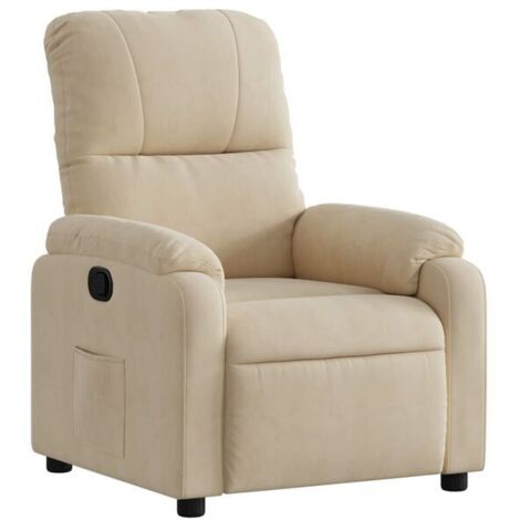 Fauteuil inclinable en tissu microfibre beige