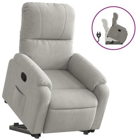 Fauteuil inclinable en tissu microfibre gris clair