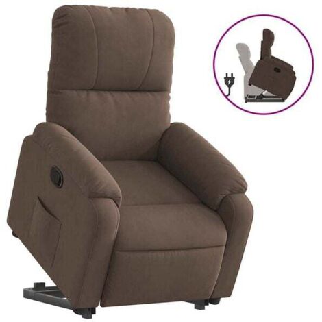 Fauteuil inclinable en tissu microfibre marron