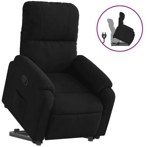 Fauteuil inclinable en tissu microfibre noir