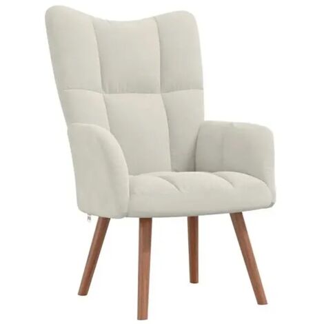 Fauteuil inclinable en velours blanc cassé