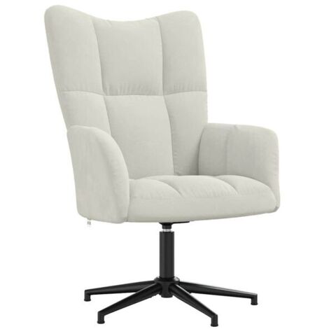 Fauteuil inclinable en velours blanc cassé