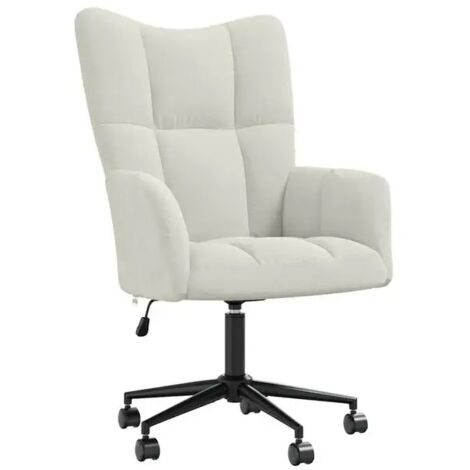 Fauteuil inclinable en velours blanc cassé