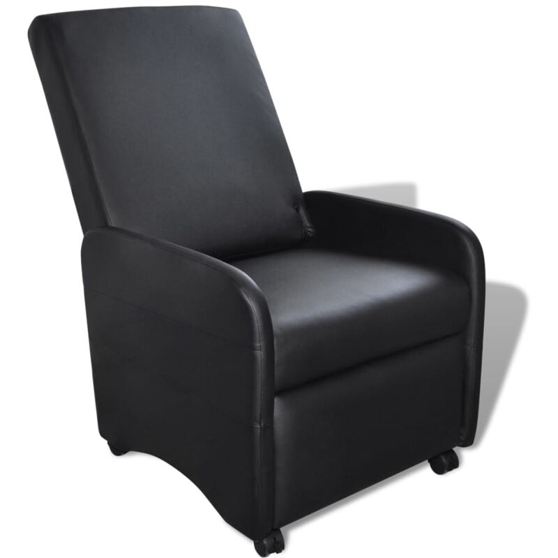 Fauteuil Pliable Similicuir Noir