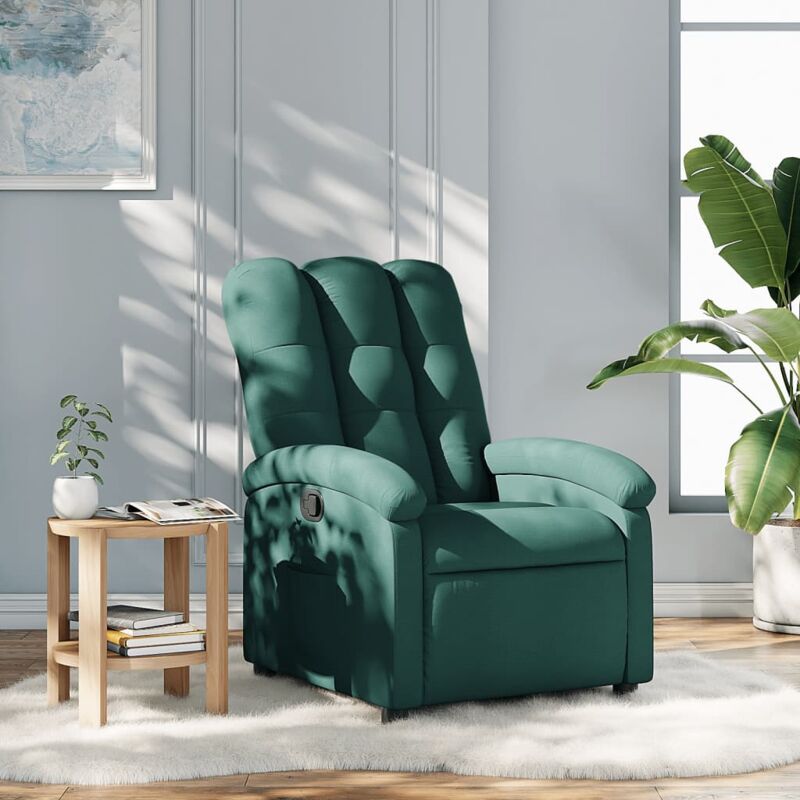 Fauteuil inclinable, Fauteuil de relaxation, Chaise de salon Vert foncé Tissu FVBB34258 MaiosnChic