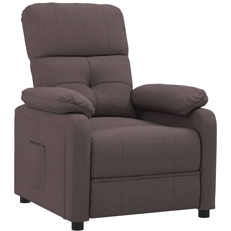 Fauteuil Inclinable Tissu Marron Foncé