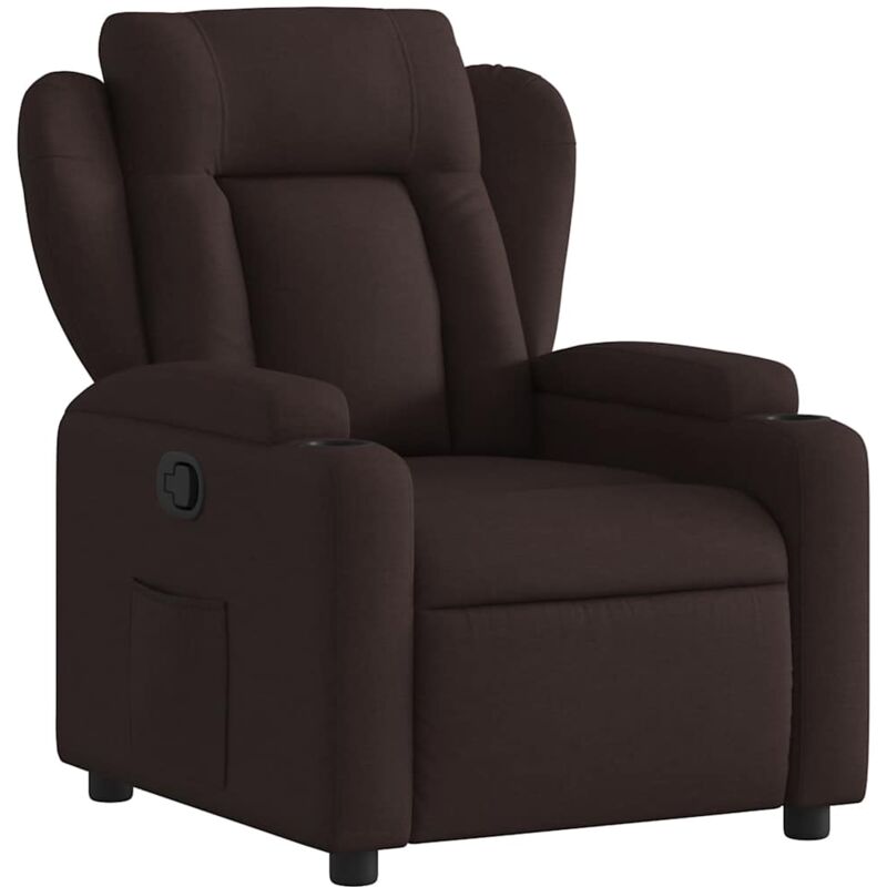 vidaXL Fauteuil inclinable Marron foncé Tissu