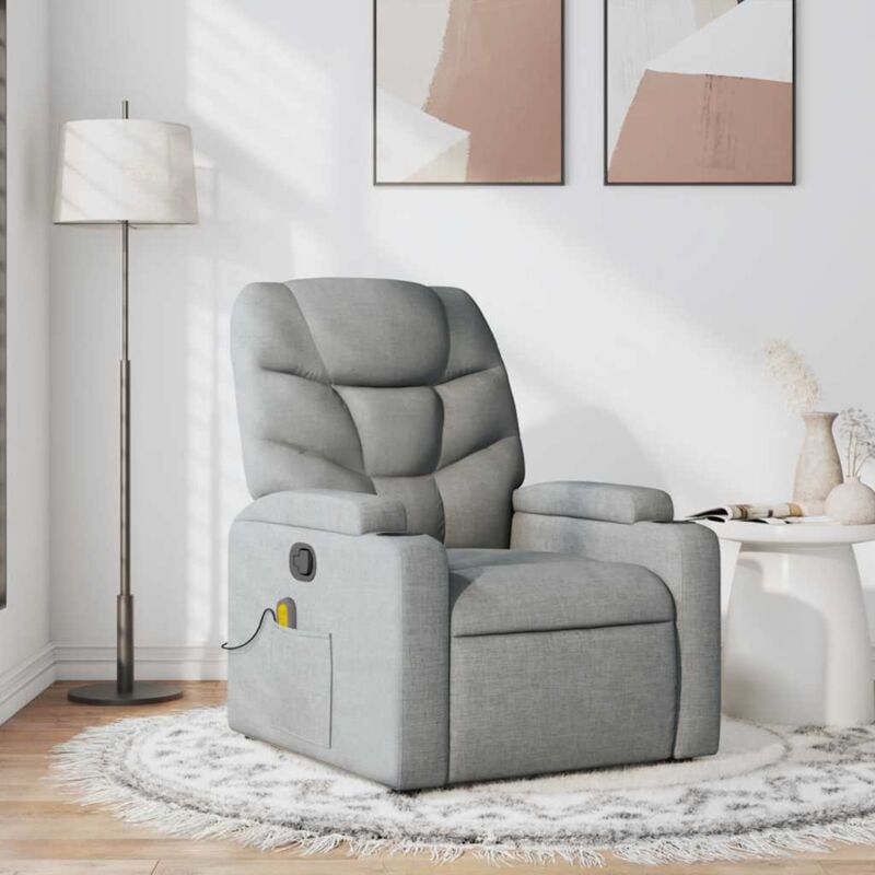 Fauteuil de massage inclinable Gris clair Tissu
