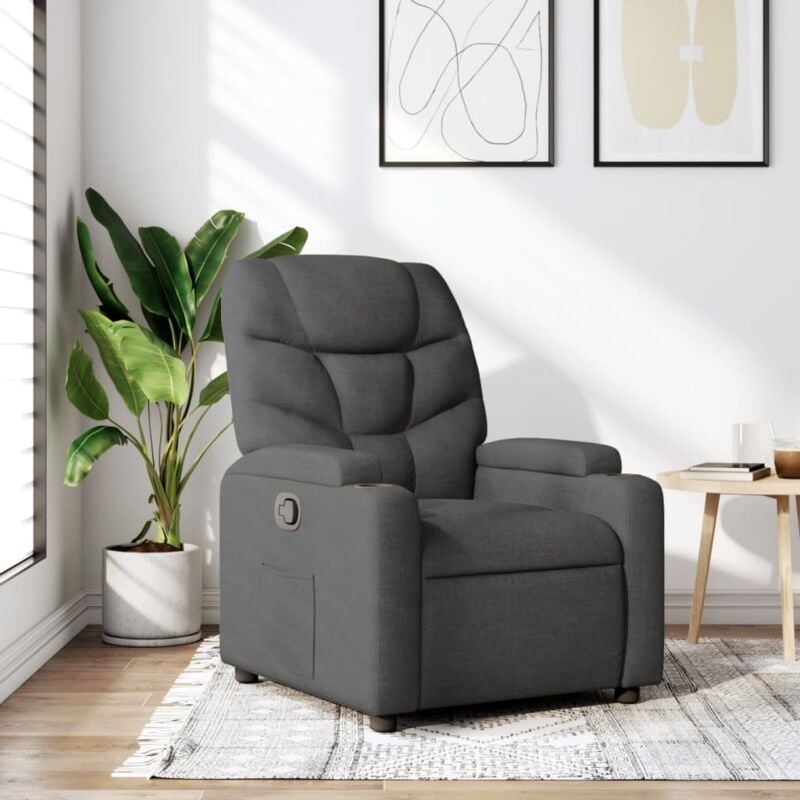 Vidaxl - Fauteuil inclinable Gris foncé Tissu