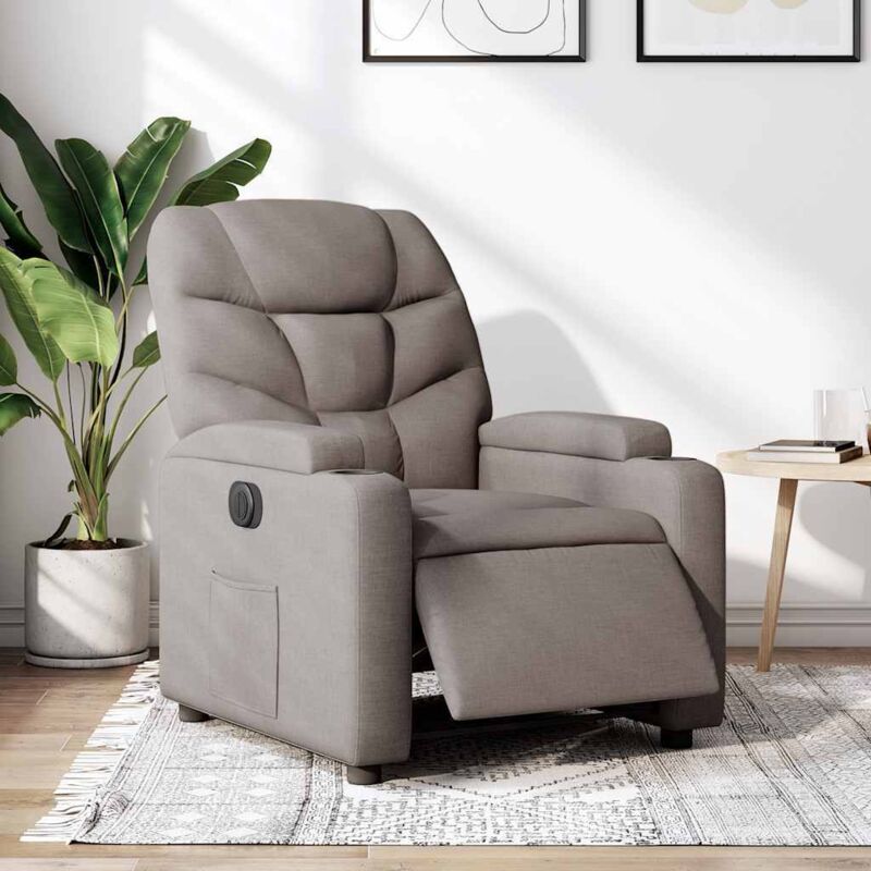 Vidaxl - Fauteuil inclinable électrique Taupe Tissu