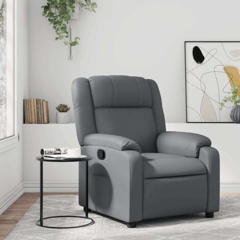 Fauteuil inclinable Gris Similicuir vidaXL