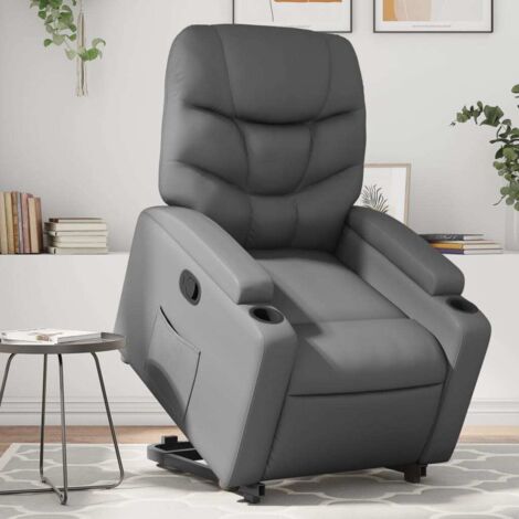 Fauteuil inclinable Gris Similicuir vidaXL