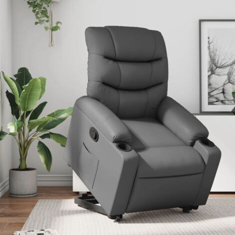 Fauteuil inclinable Gris Similicuir vidaXL
