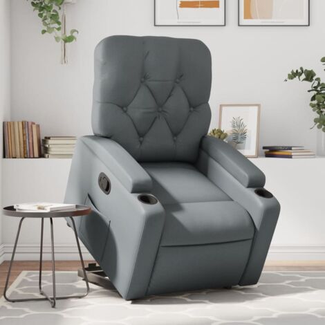 Fauteuil inclinable Gris Similicuir vidaXL