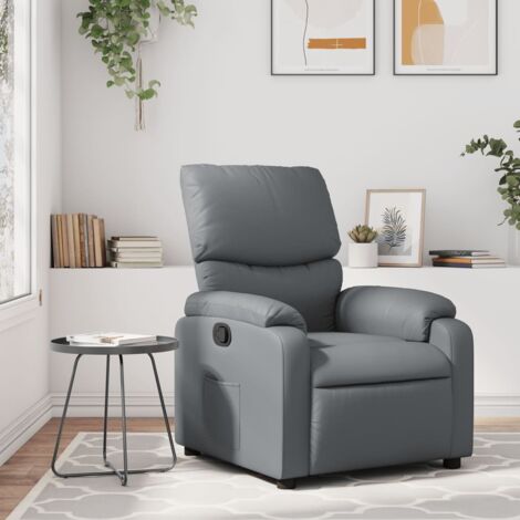 Fauteuil inclinable Gris Similicuir vidaXL