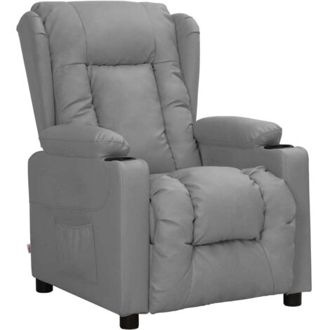 Fauteuil inclinable Gris Similicuir vidaXL