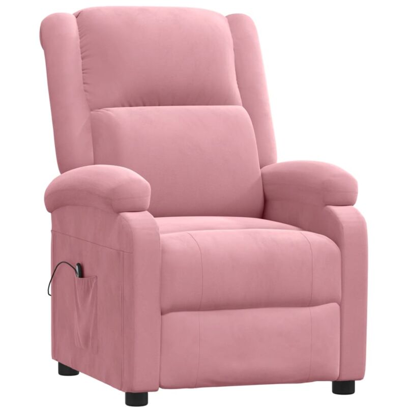 Fauteuil inclinable électrique Rose Velours vidaXL