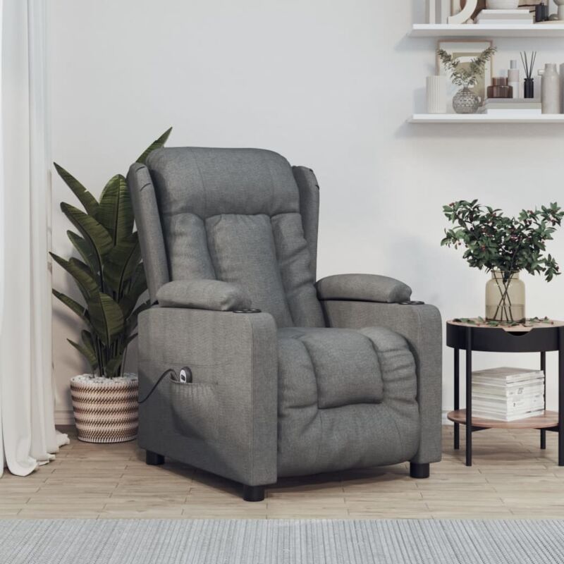 Vidaxl - Fauteuil inclinable électrique Gris foncé Tissu