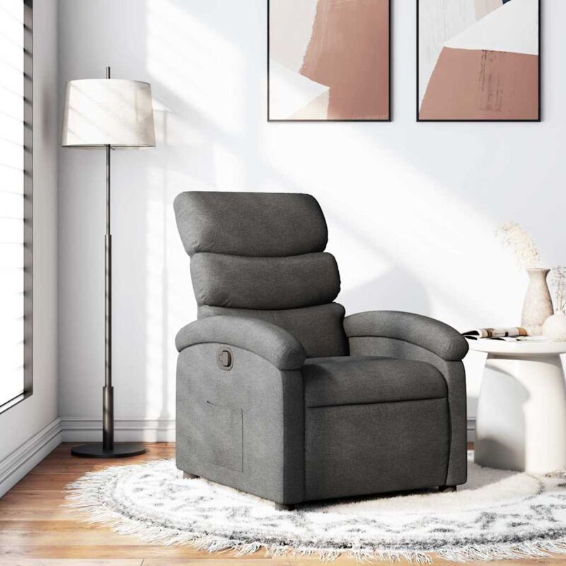 Vidaxl - Fauteuil inclinable Gris foncé Tissu