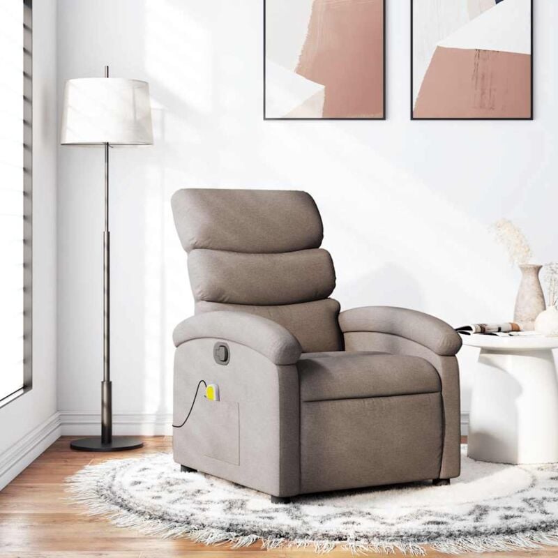 Vidaxl - Fauteuil de massage inclinable Taupe Tissu