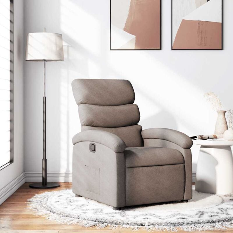 Fauteuil inclinable Taupe Tissu - Vidaxl