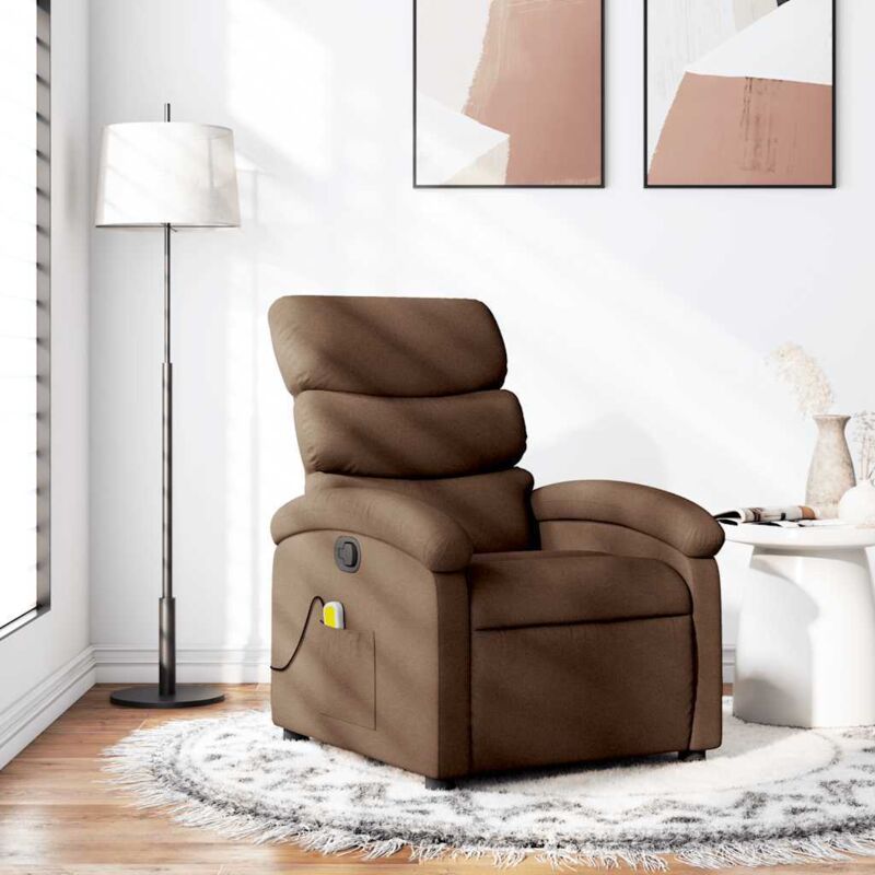 Fauteuil de massage inclinable Marron Tissu Vidaxl
