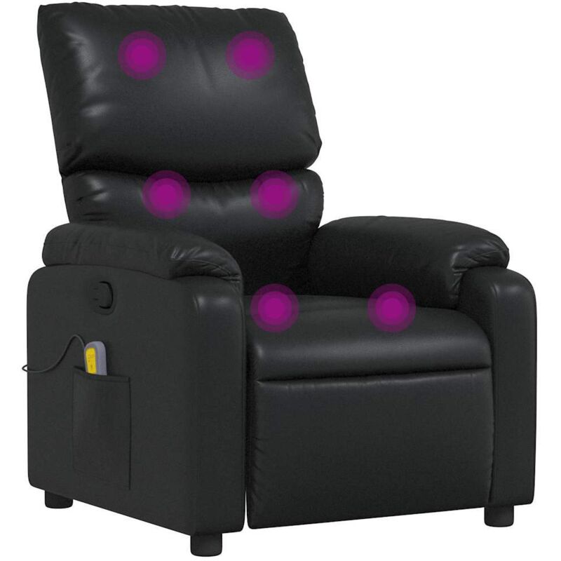 Fauteuil de massage inclinable Noir Similicuir