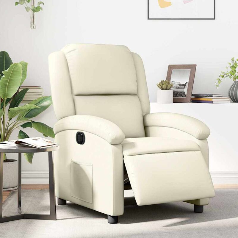 Vidaxl - Fauteuil inclinable électrique Crème Similicuir