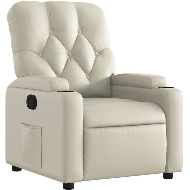 Fauteuil inclinable Crème Similicuir Vidaxl