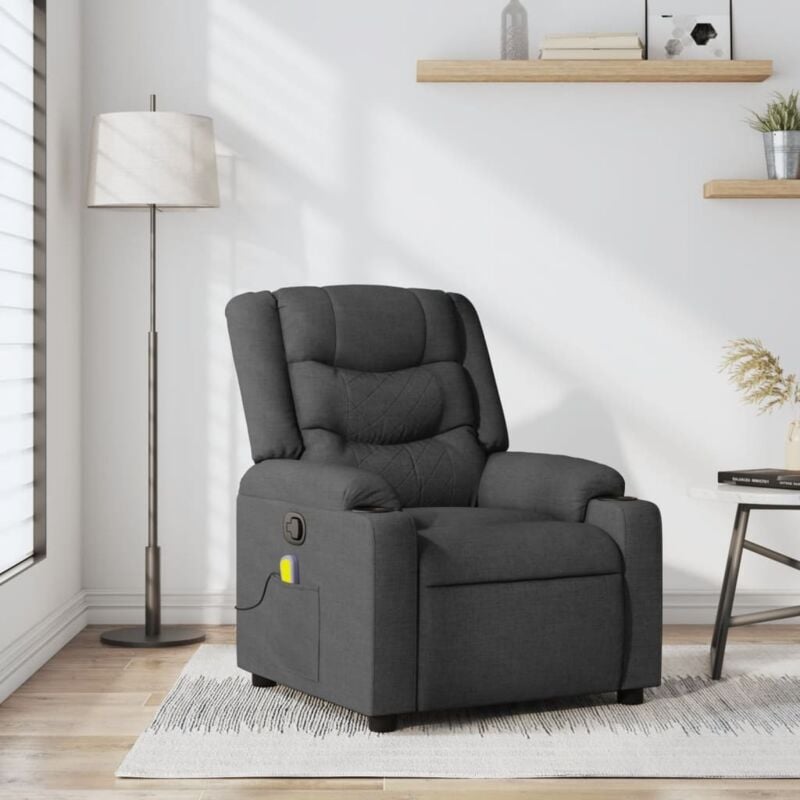 Vidaxl - Fauteuil de massage inclinable Gris foncé Tissu