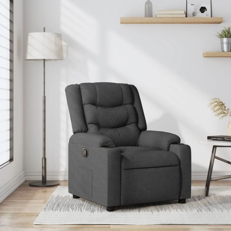 Fauteuil inclinable Gris foncé Tissu Vidaxl