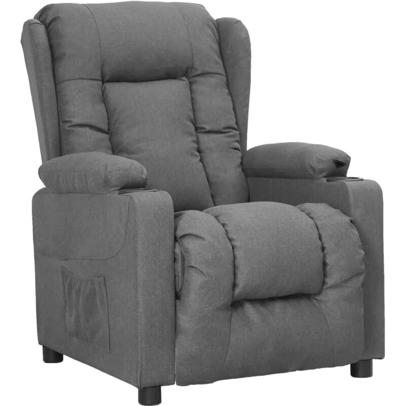 Fauteuil Chaise inclinable Fauteuil Design Fauteuil Relax Gris clair Tissu vidaXL