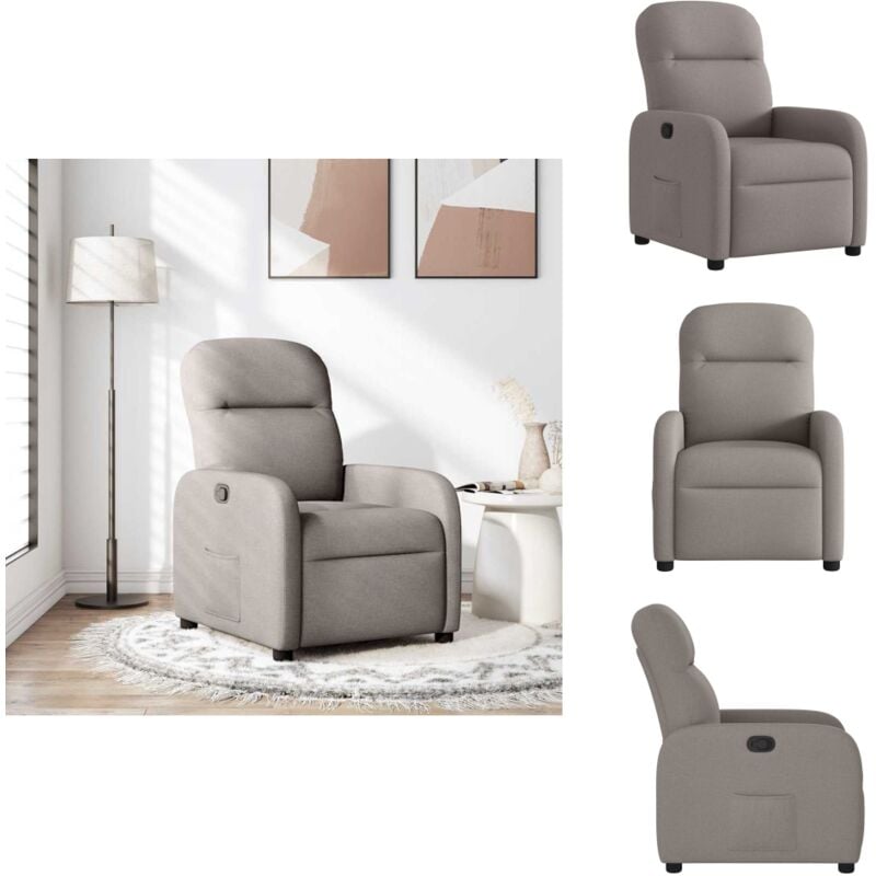 Fauteuil inclinable Taupe Tissu - Fauteuil Inclinable - Fauteuils Inclinables - Fauteuil - Fauteuil Inclinable Pour Personnes Âgées