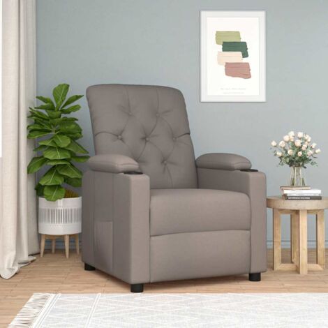 Fauteuil inclinable Taupe Tissu vidaXL