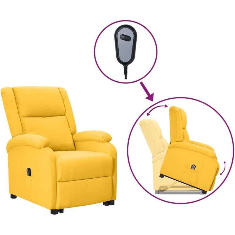 Fauteuil jaune tissu Vidaxl