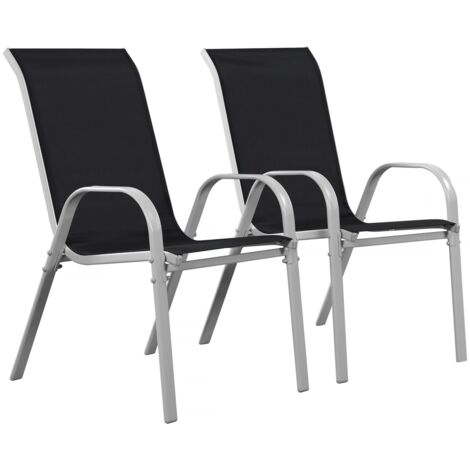 Fauteuil Jardin Textilene Cordoba Phoenix Noir Lot De 2 1288 86728