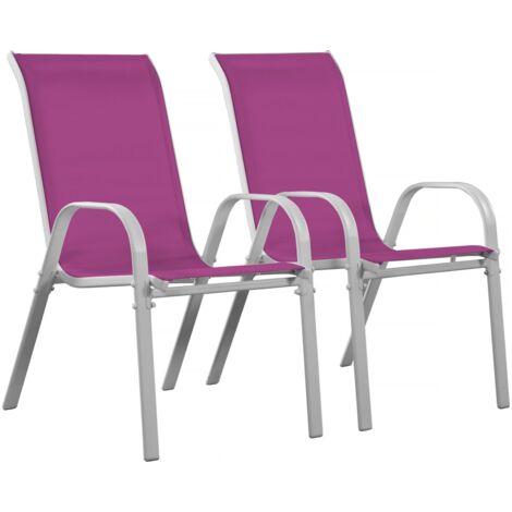 Fauteuil jardin Textilène "Cordoba" - Phoenix - Rose - Lot de 2