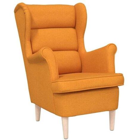 Fauteuil jaune foncé, dimensions 74 x 84 x 100 cm, tissu