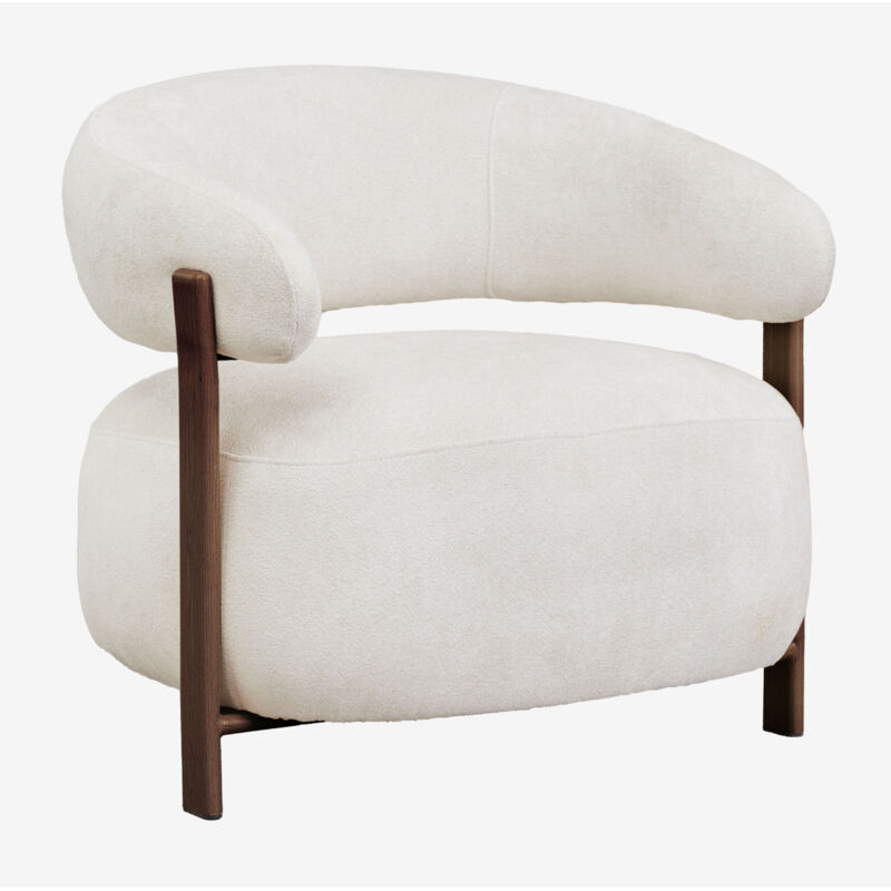 Fauteuil en tissu chenille et fer Jolie SKLUM Marron Bois Foncé