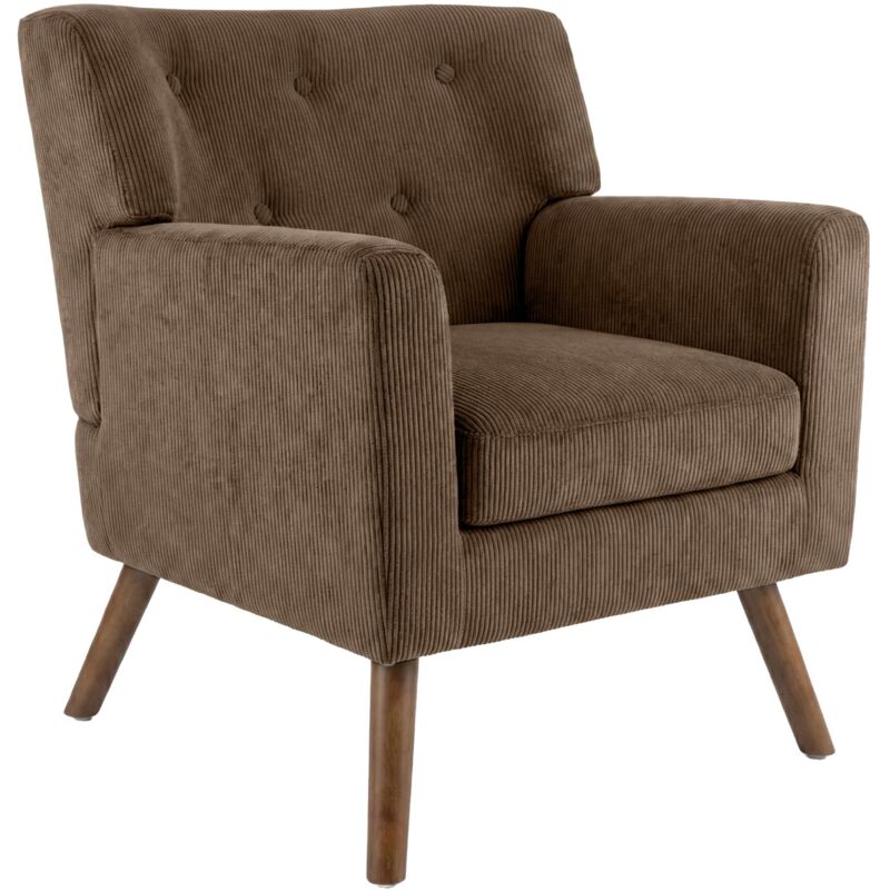 CLP - Fauteuil Kioni Cord Marron foncé