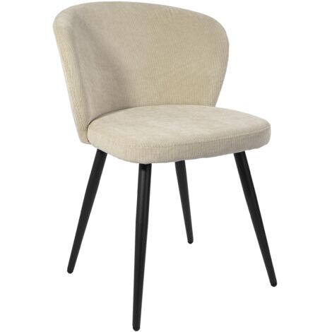 Fauteuil KROSBY en velours côtelé beige